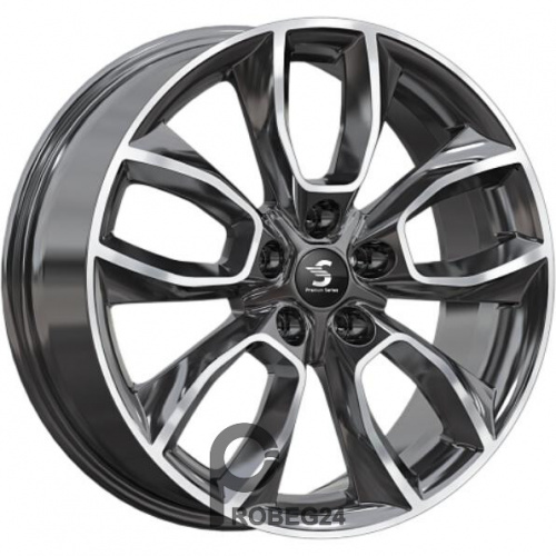 Скад КР001 7.5x18 5*114.3 ET45 DIA66.1 Diamond Black Gris Литой