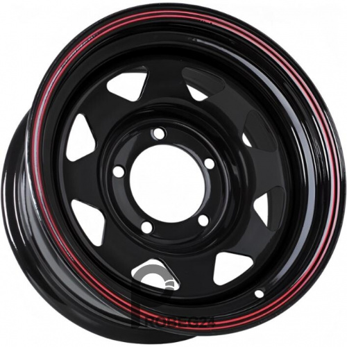Grizzly SW01 7x16 5*114.3 ET0 DIA73.1 Shinning Black With 2 Red Line Штампованный