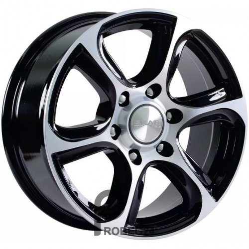 Скад Скала 7.5x17 6*139.7 ET25 DIA106.1 Черный бархат Литой