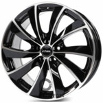 Rial Lugano 7.5x17 5*100 ET36 DIA63.3 Diamond Black Front Polished Литой