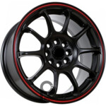 FF R115 7x15 4*100 ET35 DIA73.1 Matt Black + Red Line Литой